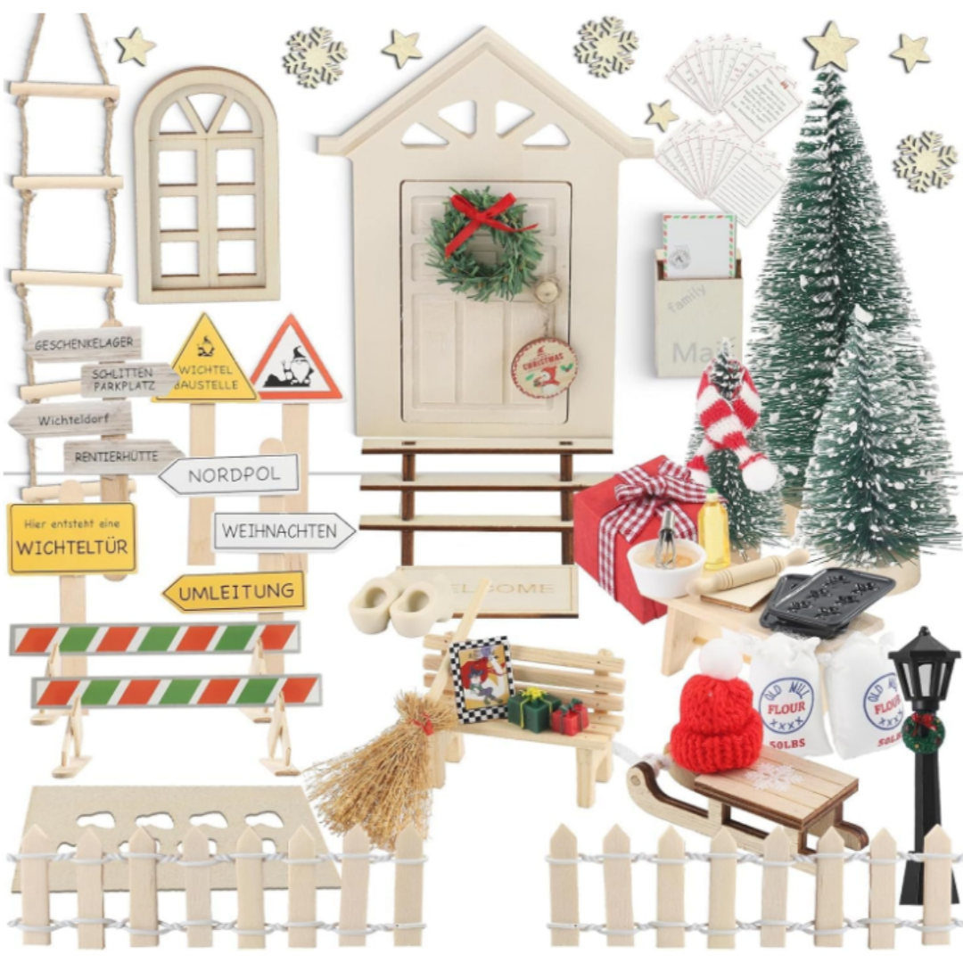 AIVORO Gnome Door Set Including Baking Set