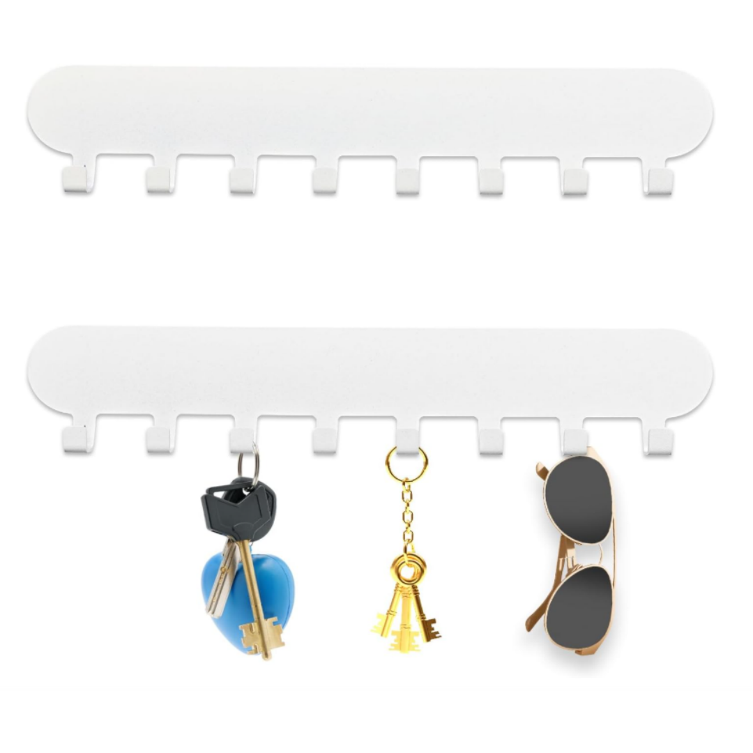 AIVORO Set of 2 Key Holders with 8 Hooks (White)