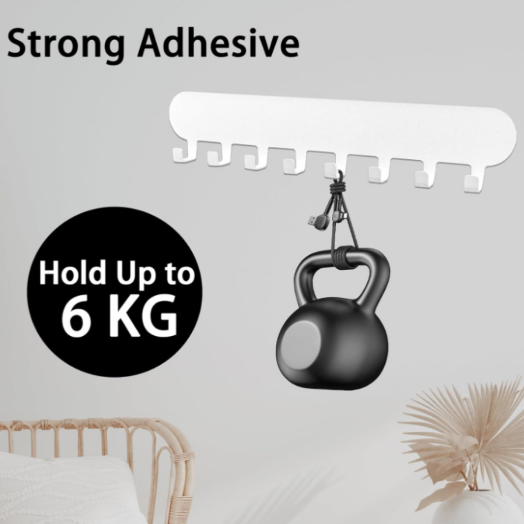 AIVORO Set of 2 Key Holders with 8 Hooks (White)